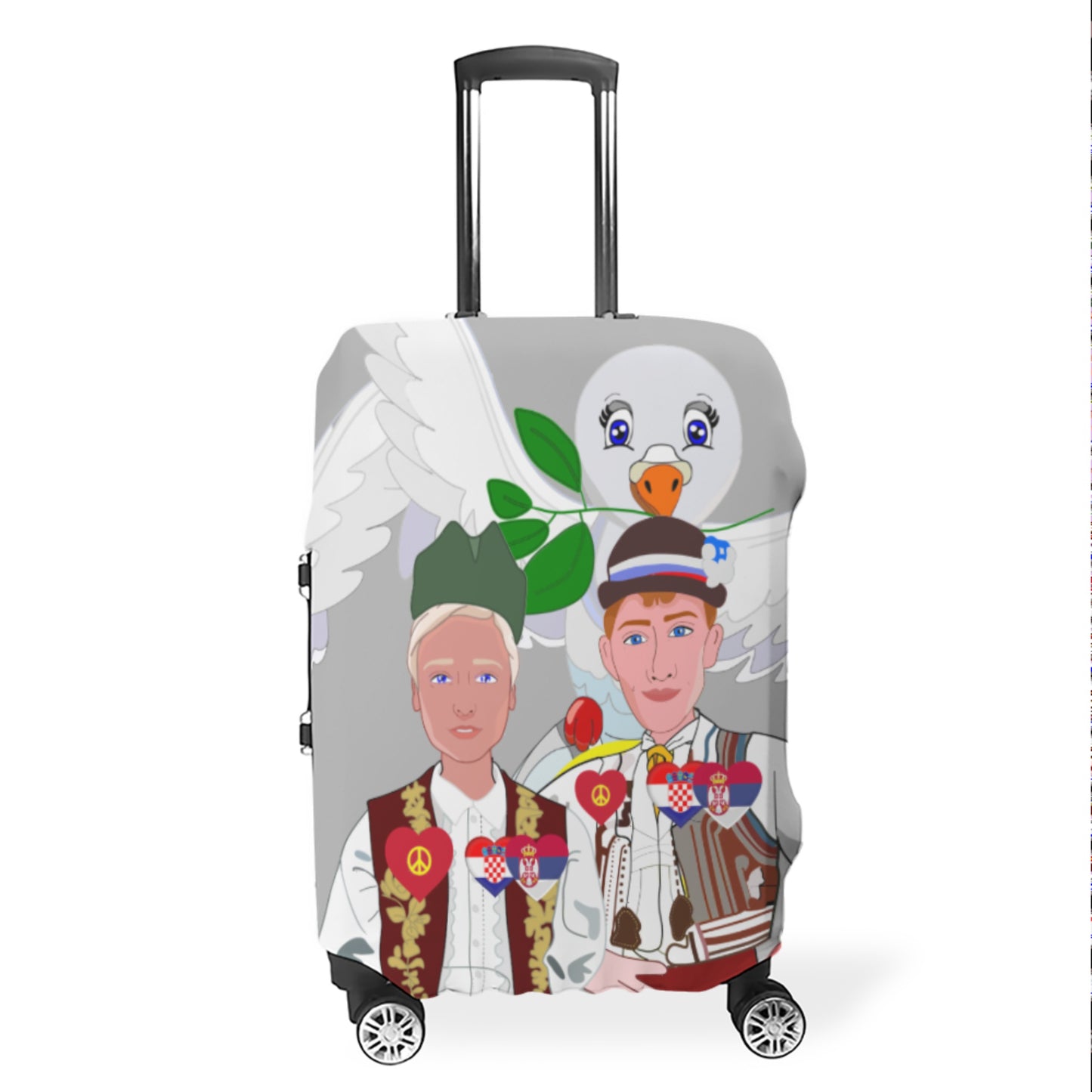 Lugguage Cover Global Freedom United Men Croatia & Serbia Old Peace Grey