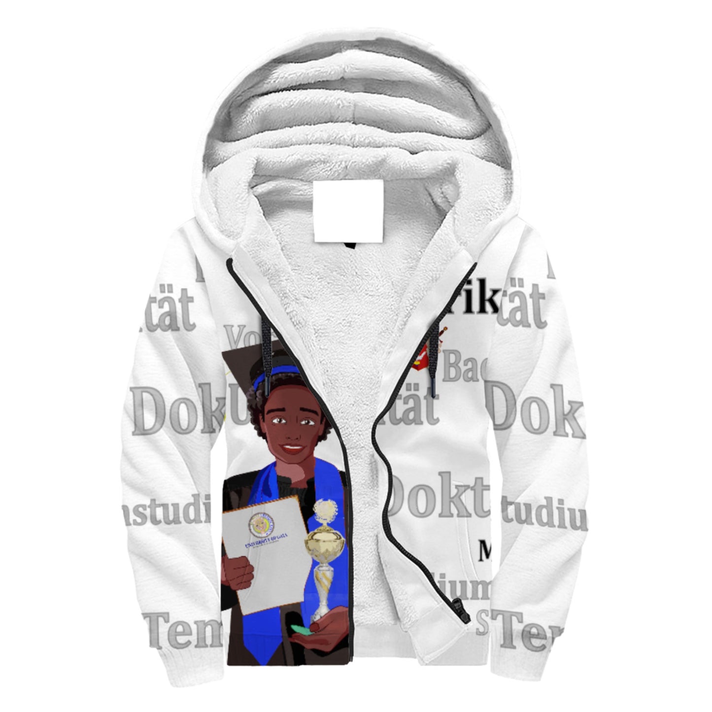 Plush Hoodie Global Freedom United Afro Student Boy Golden Place