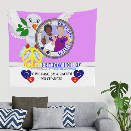 Tapestry GLOBAL FREEDOM UNITED© Men Anti Fascism & Racism EU Lilac