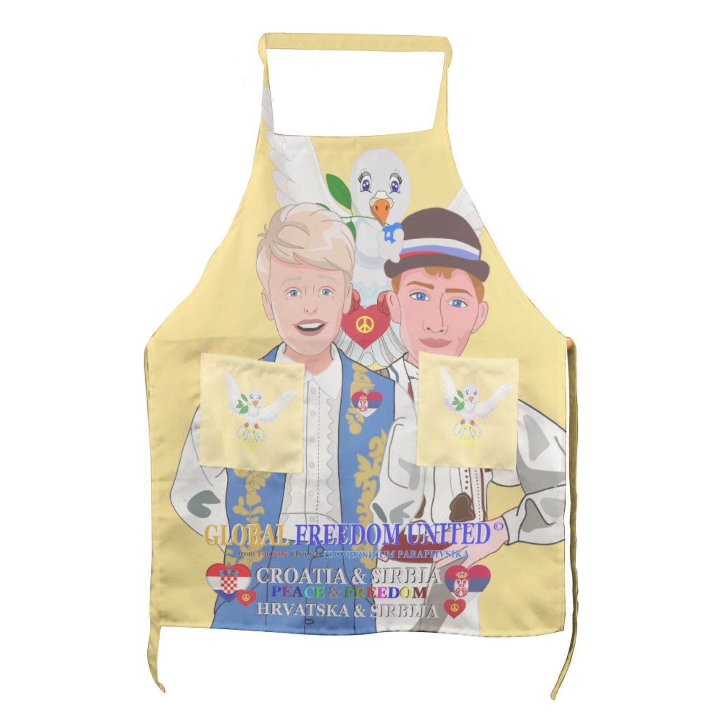 Apron GLOBAL FREEDOM UNITED© Men Croatia & Serbia Yellow