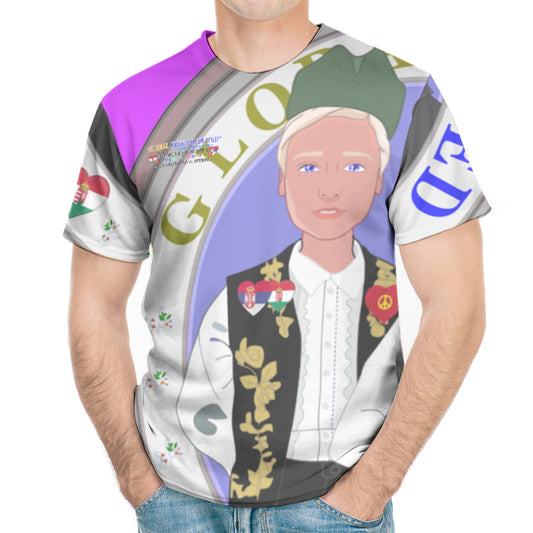 Men´s T-shirt GLOBAL FREEDOM UNITED© Men Serbia & Hungary Lilac