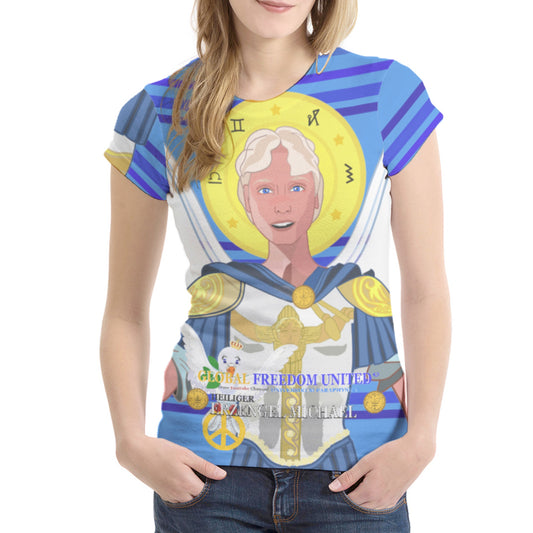 Women´s T-shirt 1 Global Freedom United Archangel Michael Deep Blue