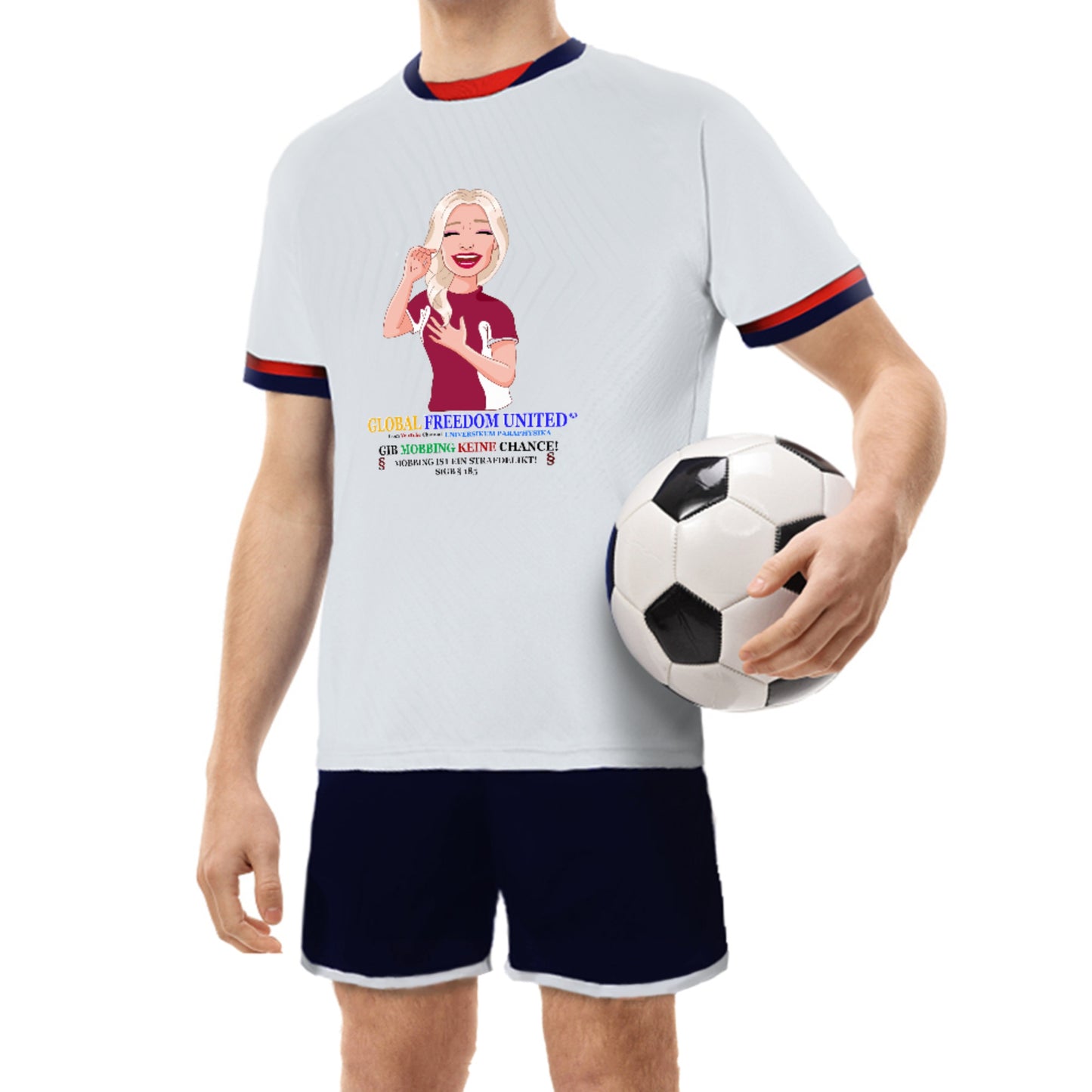 Adult Football Suit Global Freedom United Gib Mobbing Keine Chance Weiß