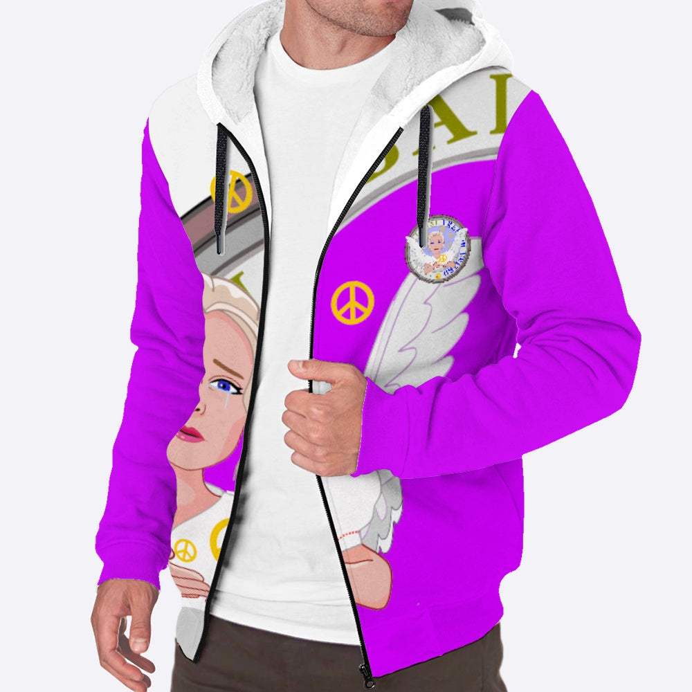 Plush Hoodie Global Freedom United Women Angel Of Peace Old Peace Lilac