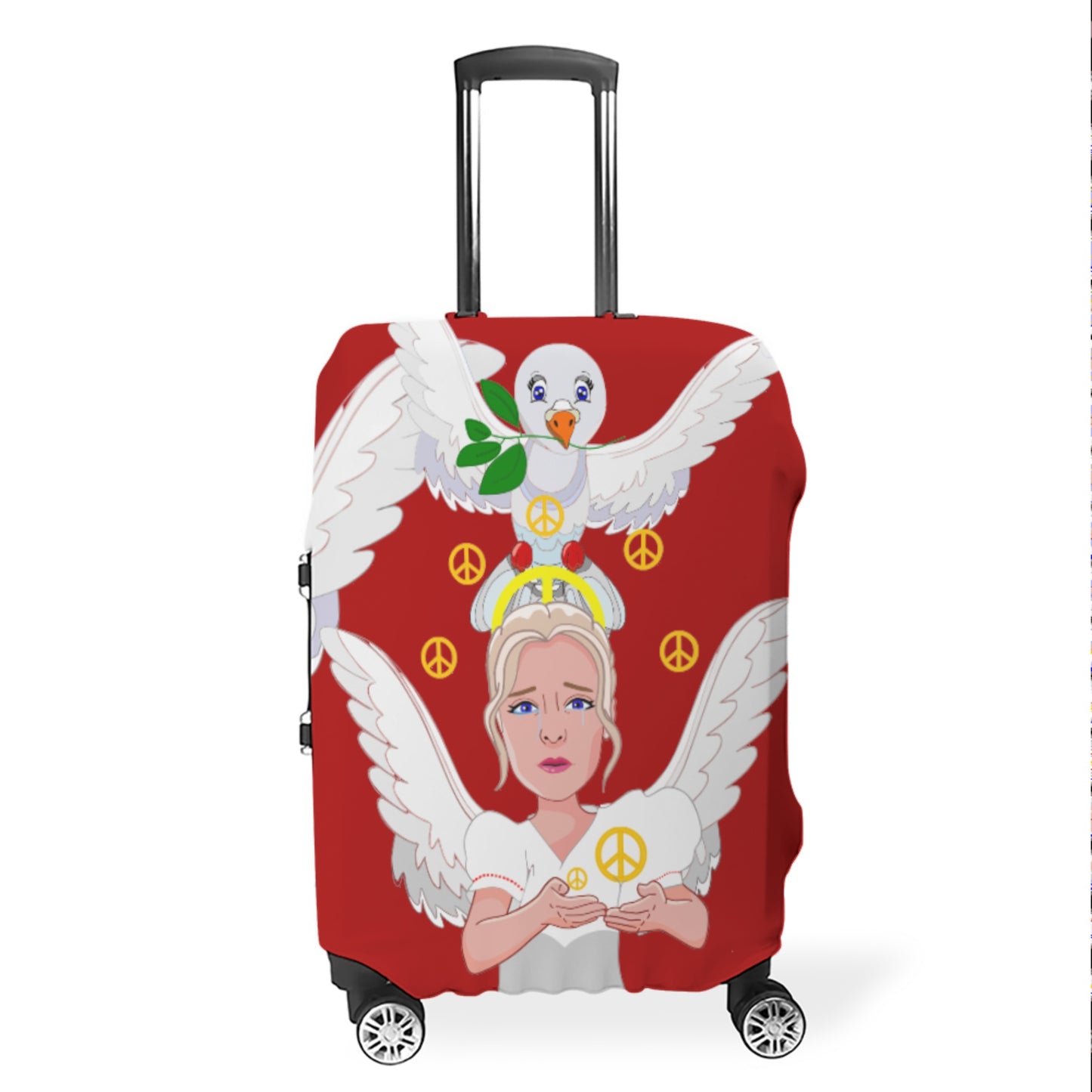 Luggage Cover Global Freedom United Women Angel Of Peace Red
