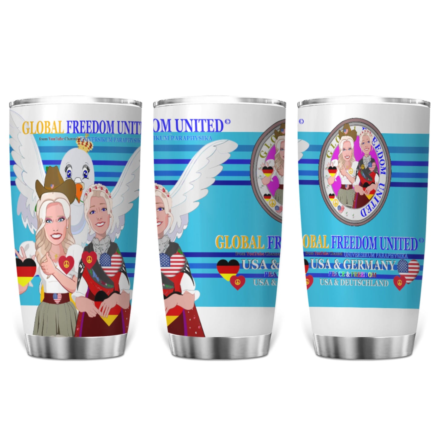 Tumbler Global Freedom United Women Usa & Germany Blue