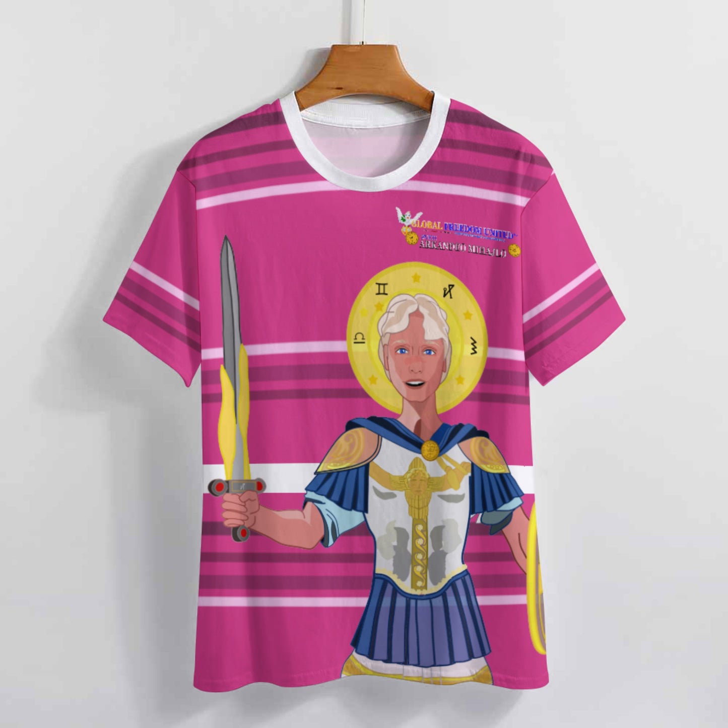 Women´s T-shirt Global Freedom United Archangel Michael Croatia V1 Pink1