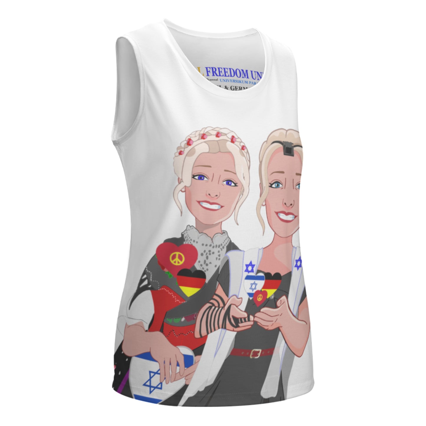 Crewneck Halter Vest GLOBAL FREEDOM UNITED© Women Israel & Germany Big