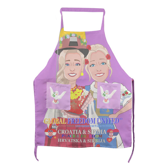 Apron GLOBAL FREEDOM UNITED© Women Croatia & Serbia V2 Lilac
