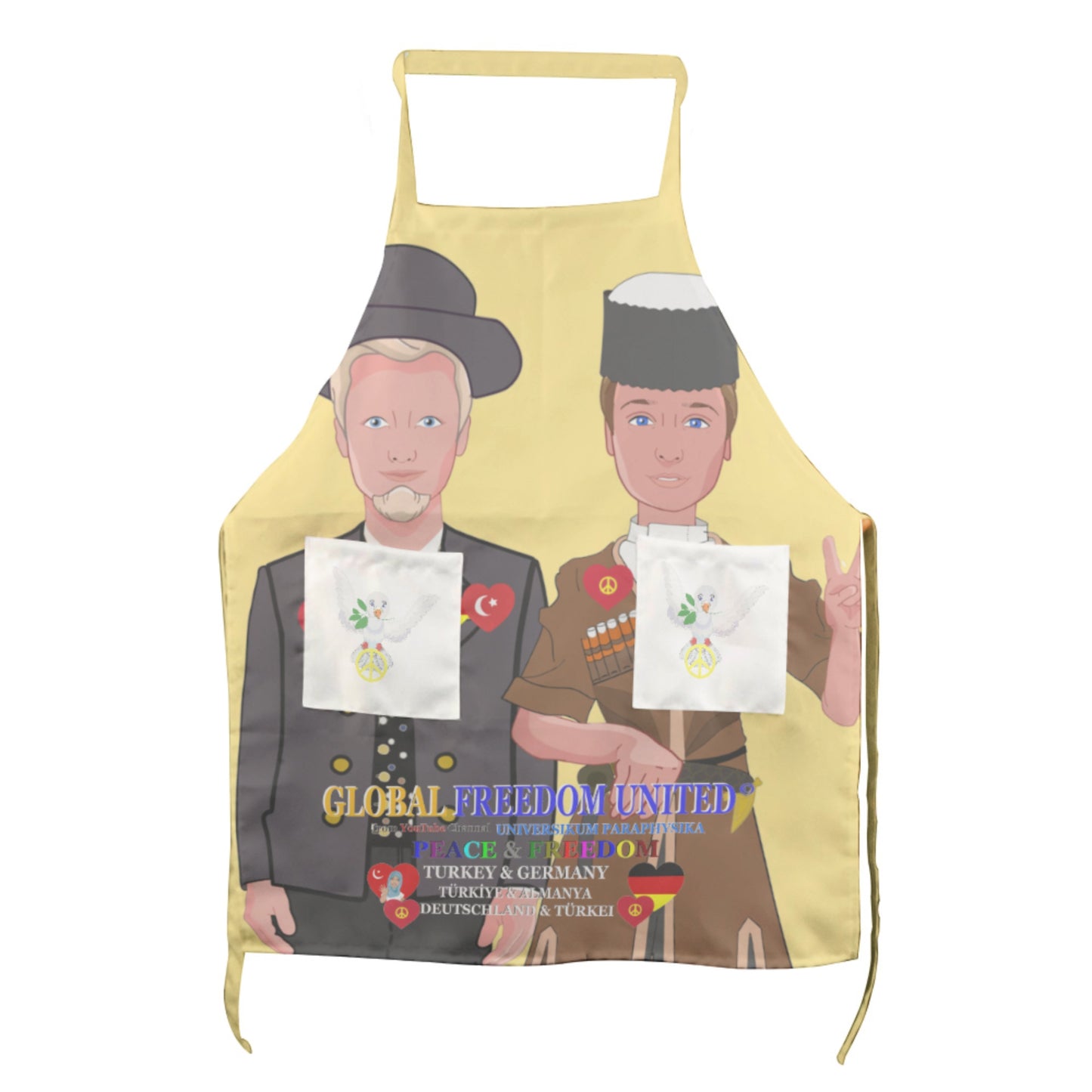 Apron GLOBAL FREEDOM UNITED© Men Germany & Turkey Yellow