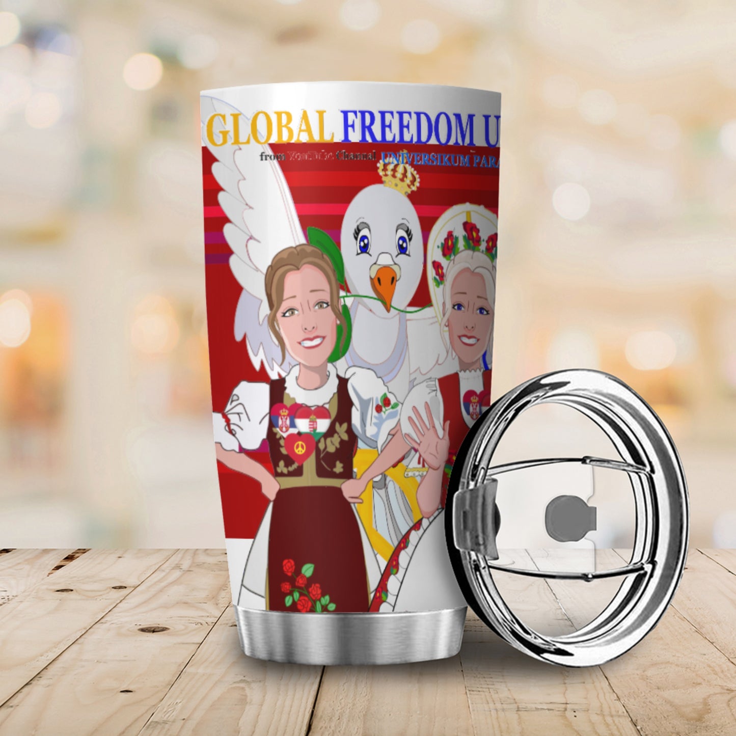 Tumbler GLOBAL FREEDOM UNITED© Women Hungary & Serbia Red