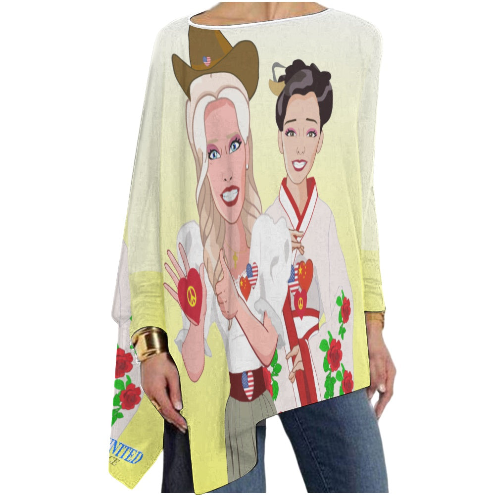 Pullover Long Sleeve T-shirt Global Freedom China & Usa Old Peace