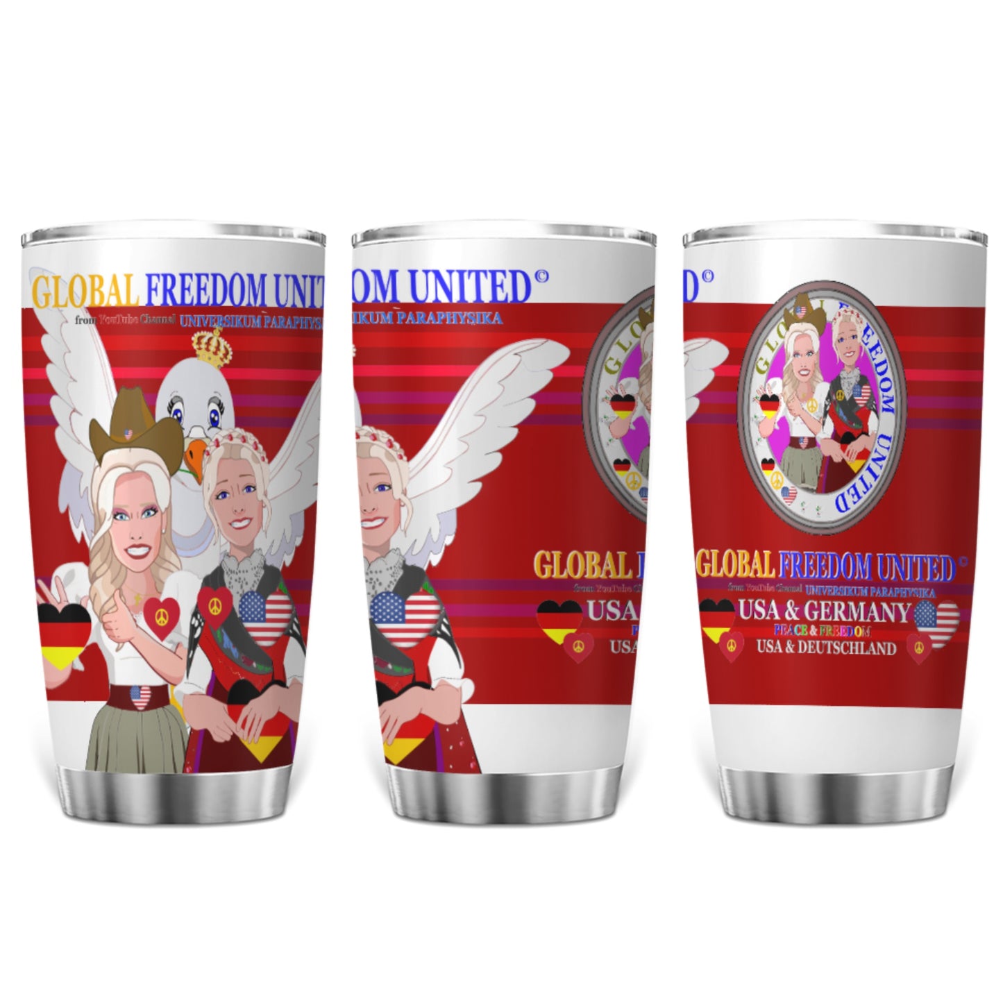 Tumbler Global Freedom United Women Usa & Germany Red