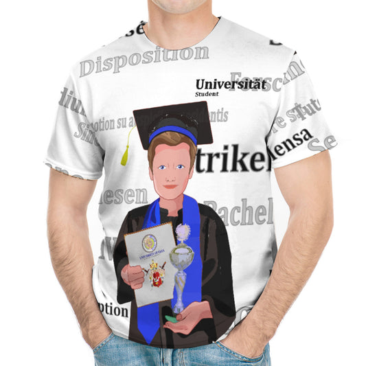 Men´s T-shirt Global Freedom United Student Boy Silver Place Brown Hair 2