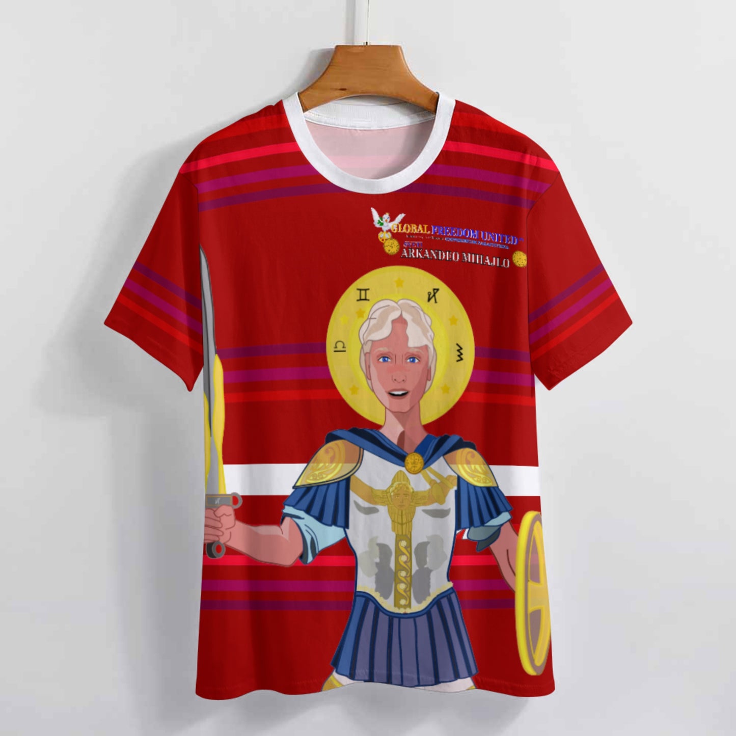 Women´s T-shirt Global Freedom United Archangel Michael Croatia V1 Red