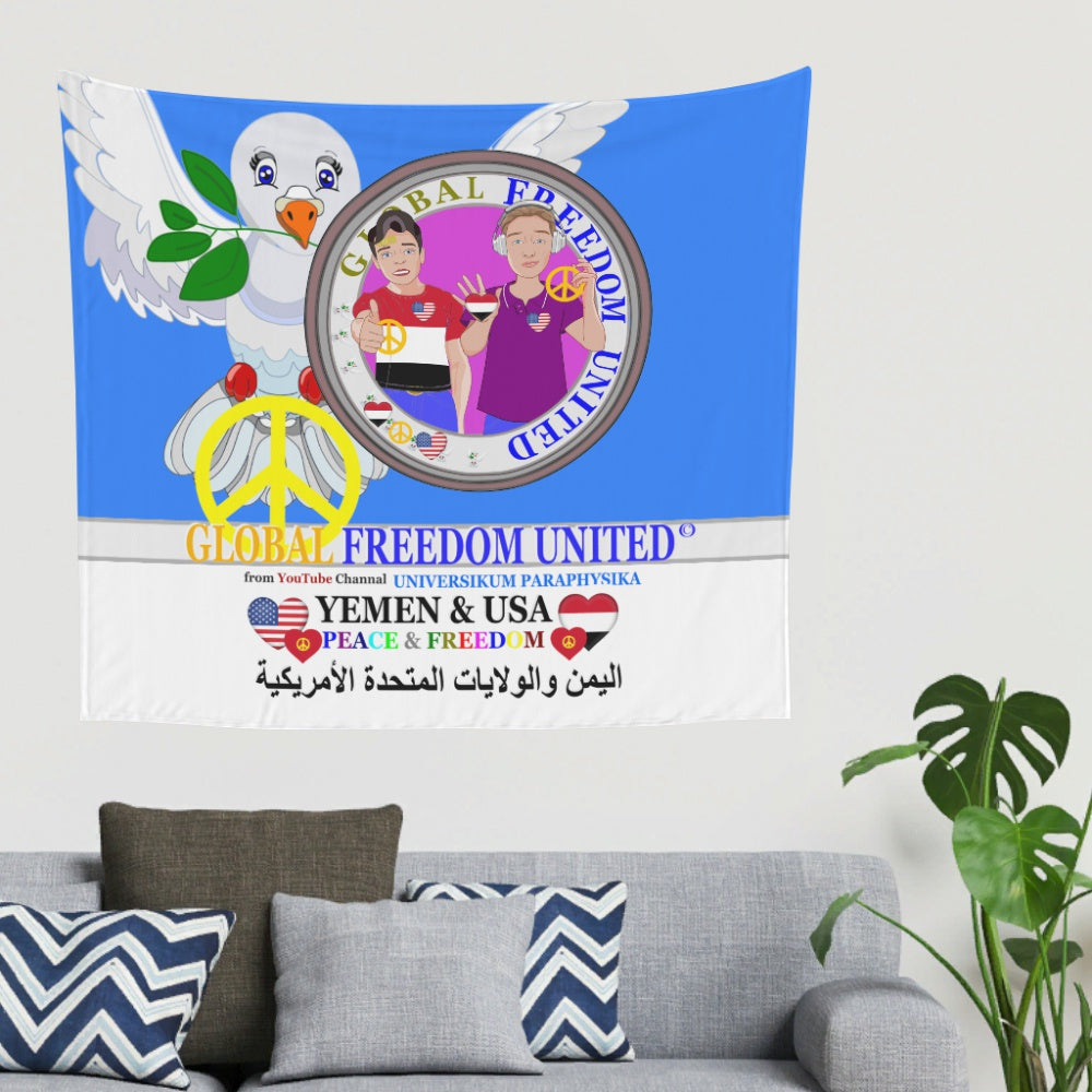 Tapestry Global Freedom United Men Yemen & Usa Old Peace Blue