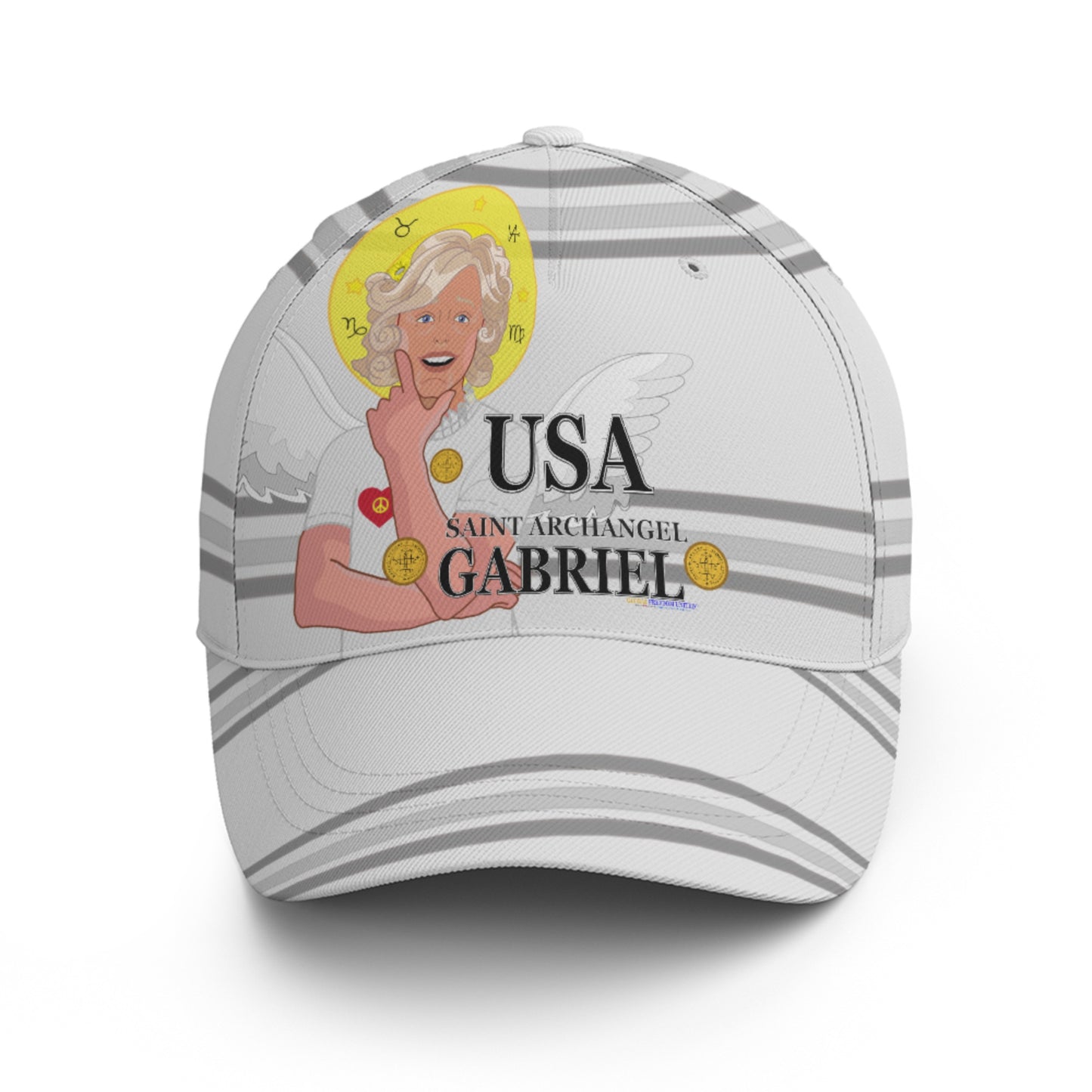 Baseball Cap GLOBAL FREEDOM UNITED© Archangel Gabriel USA Grey