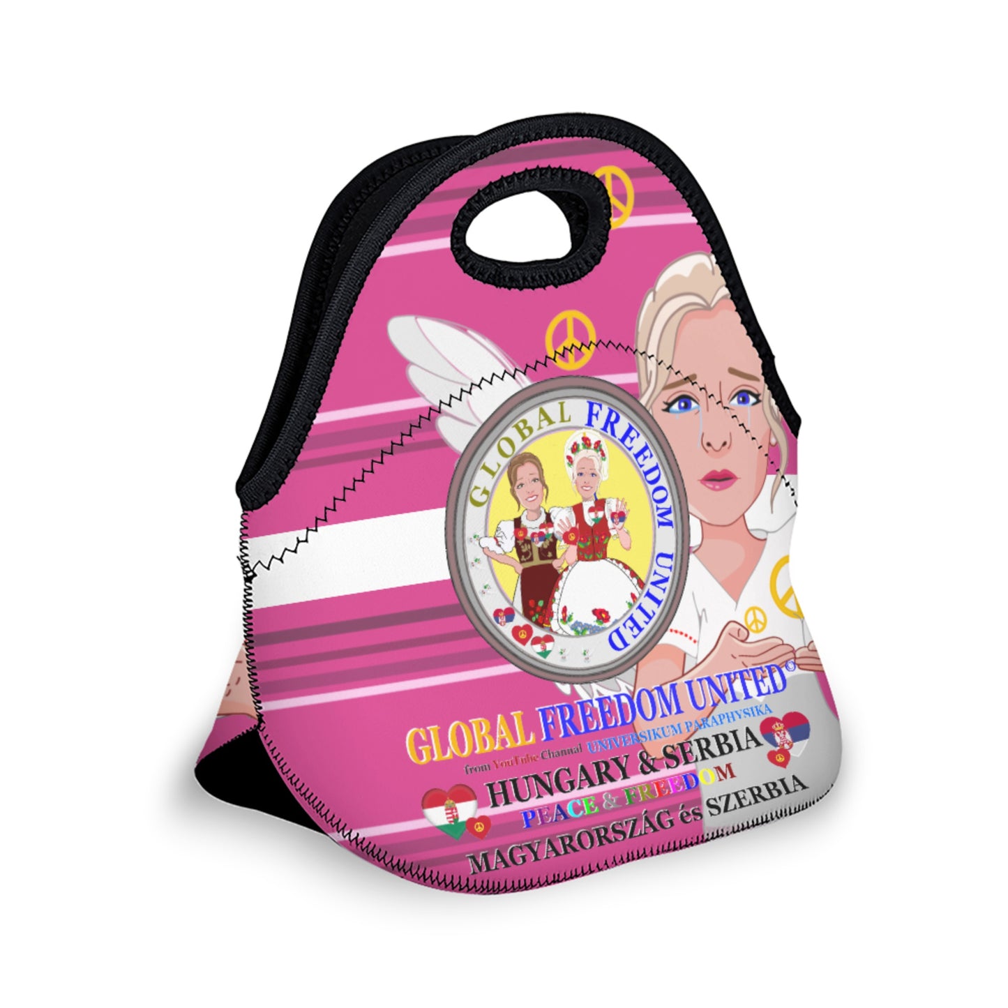 Meal Bag GLOBAL FREEDOM UNITED© Women Hungary & Serbia Pink 1