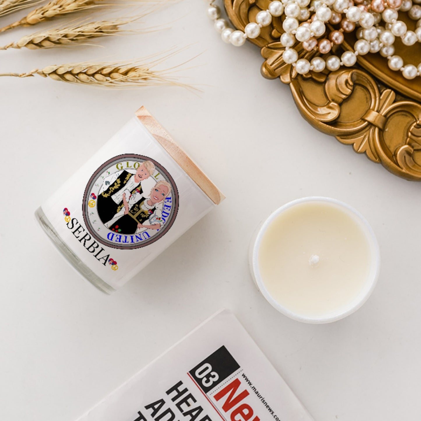 Scented Soy Candle Global Freedom United Couple Serbia Black