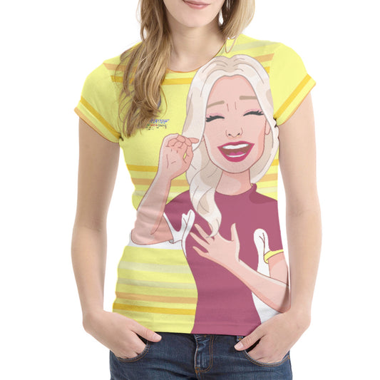 Women´s T-shirt 1 Global Freedom United Gib Mobbing Keine Chance Yellow