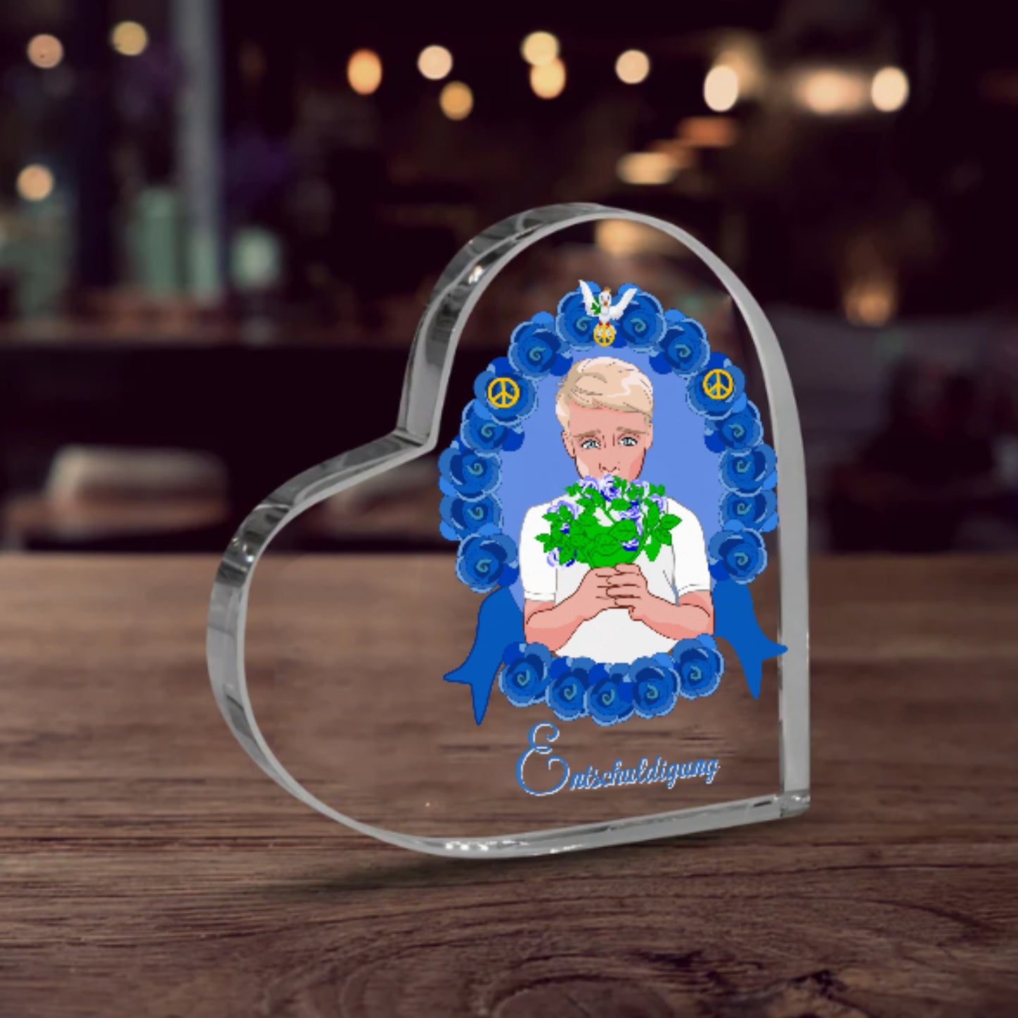 Acryl Herz Global Freedom United Ein Junge Sagt Entschuldigung