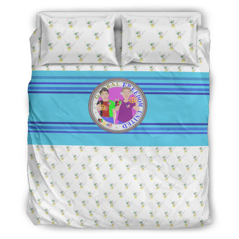 Bed Line GLOBAL FREEDOM UNITED© Men AFGHANISTAN & USA  Circl Blue