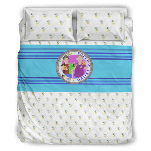 Bed Line GLOBAL FREEDOM UNITED© Men AFGHANISTAN & USA  Circl Blue