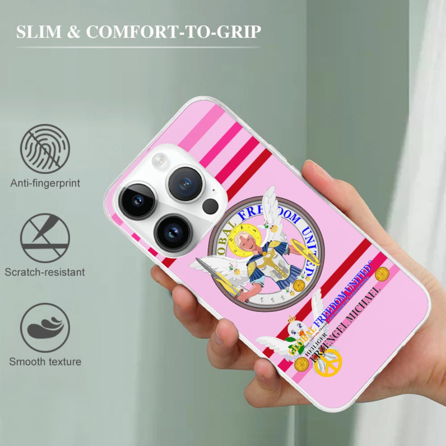 Phone Case Global Freedom United Archangel Michael German Pink 2