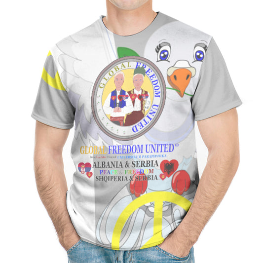 Men´s T-shirt GLOBAL FREEDOM UNITED© Men Albania & Serbia Grey