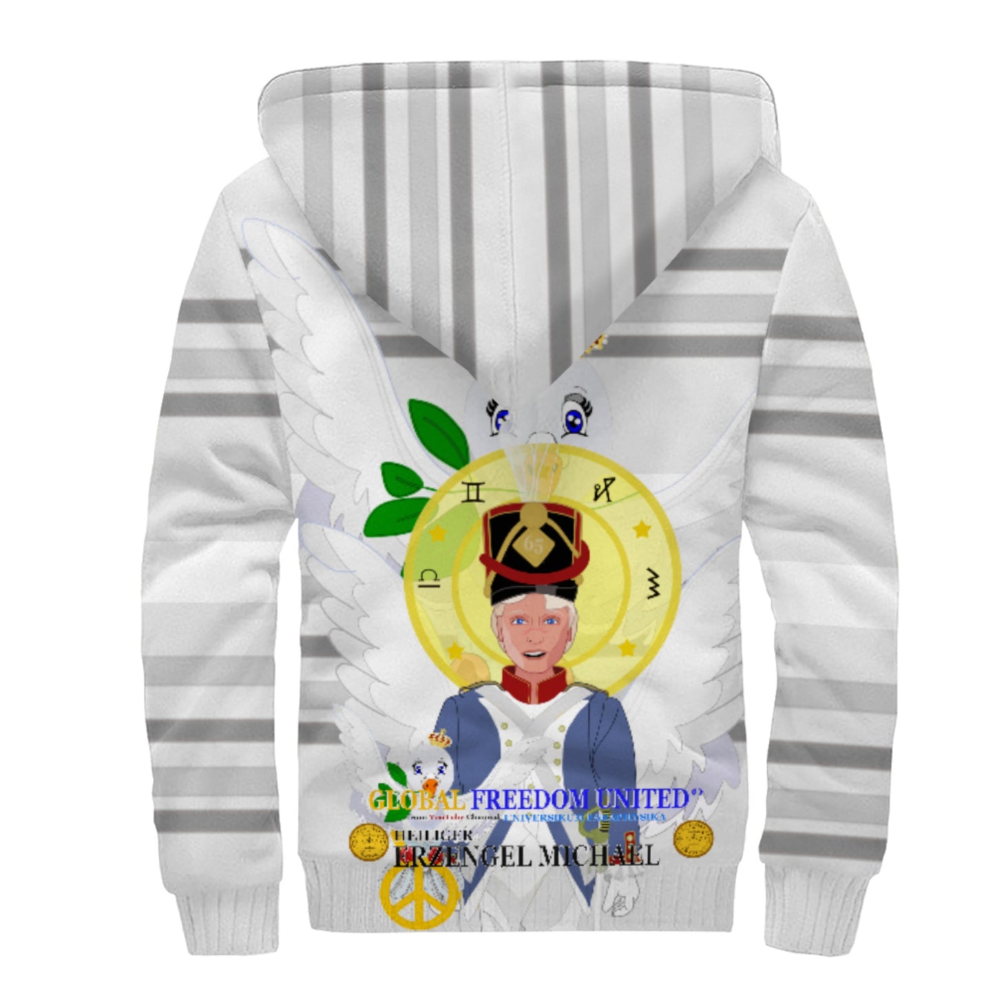 Plush Hoodie Global Freedom United Erzengel Michael Grey