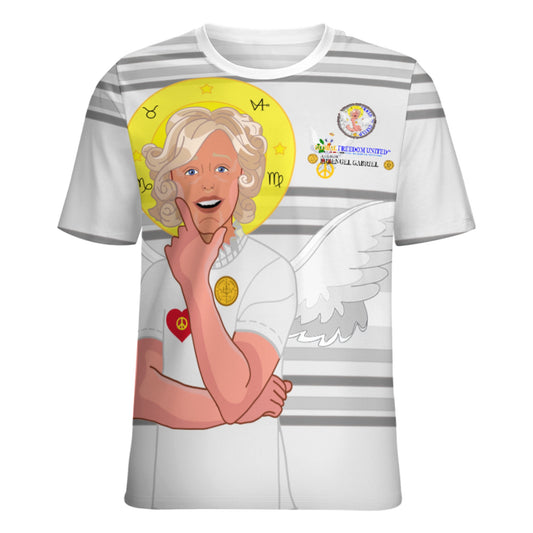 Women´s T-shirt 2 GLOBAL FREEDOM UNITED© Archangel Gabriel German Grey