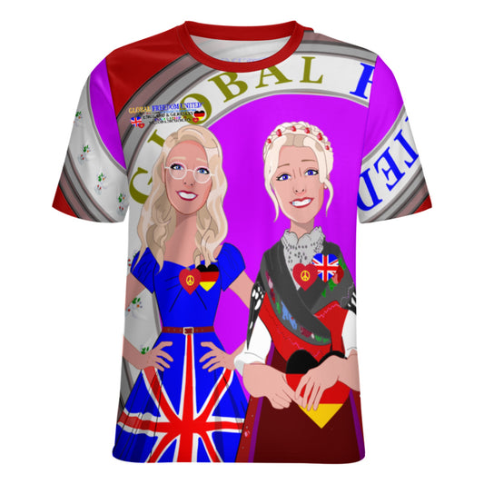 Women´s T-shirt 2 GLOBAL FREEDOM UNITED© Women England & Germany Red
