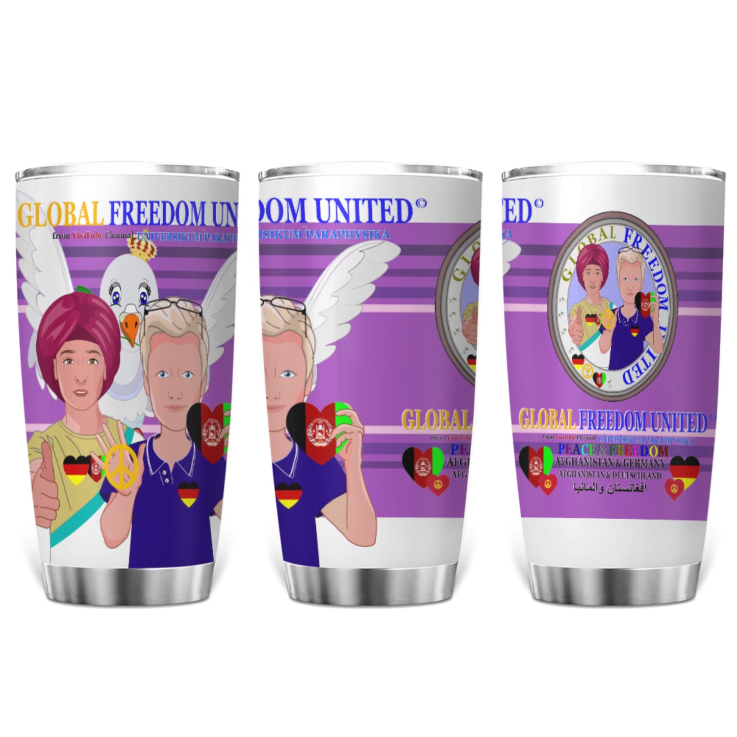 Tumbler Global Freedom United Men Afghanistan & Germany Old Peace Lilac