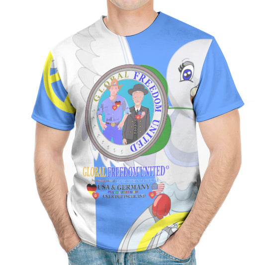 Men´s T-shirt GLOBAL FREEDOM UNITED© Men USA & Germany V1 Blue