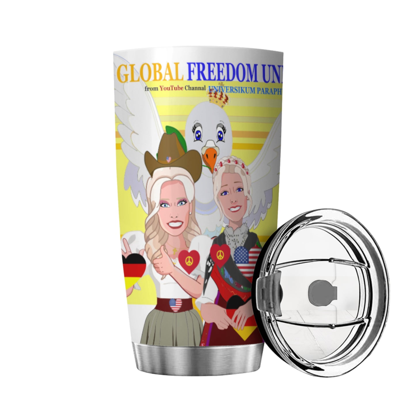 Tumbler Global Freedom United Women Usa & Germany Yellow