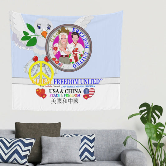 Tapestry Global Freedom United Women Usa & China Old Peace Light Blue