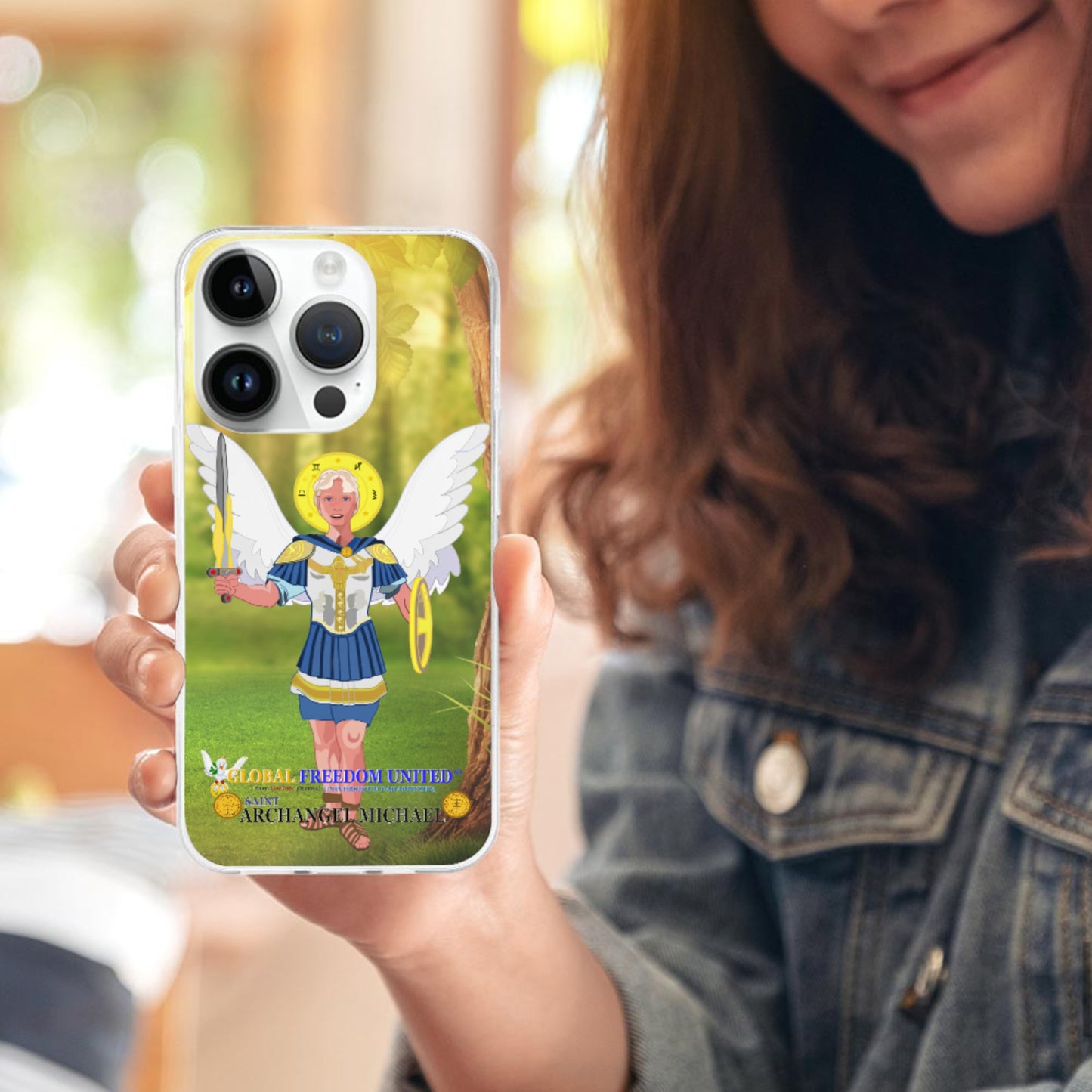 Phone Case Plush Hoodie GLOBAL FREEDOM UNITED© Archangel Michael English V1