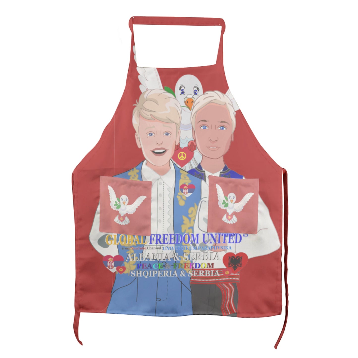 Apron GLOBAL FREEDOM UNITED© Men Albania & Serbia Red