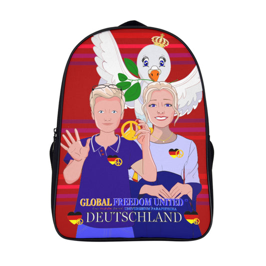 Backpack 16 Inch 2 Compartment Global Freedom United Couple Edition Germany V2 Red