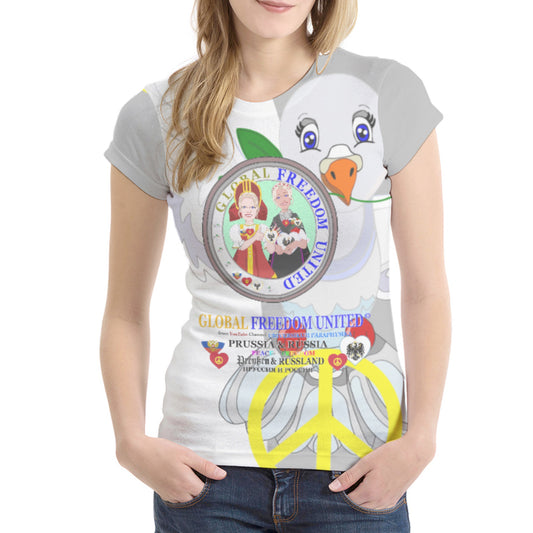 Women´s T-shirt 2 GLOBAL FREEDOM UNITED© Women Prussia & Russia Grey