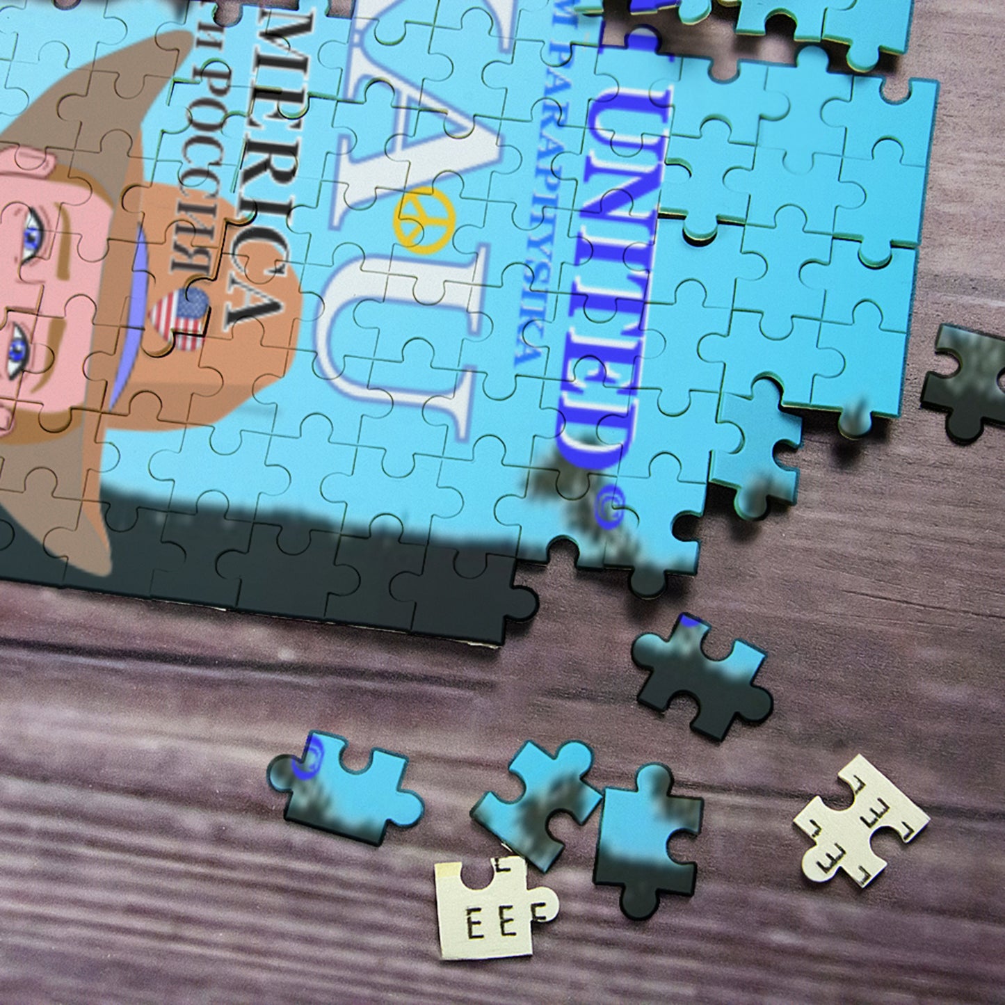 Paper Puzzle Global Freedom United USA & Russia