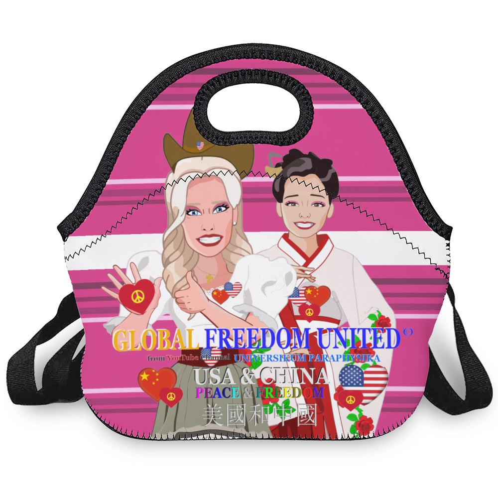 Meal Bag With Strap GLOBAL FREEDOM UNITED© Women China & USA Pink