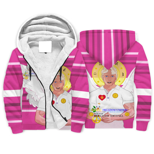 Plush Hoodie Global Freedom United Women Archangel Michael German Pink 1