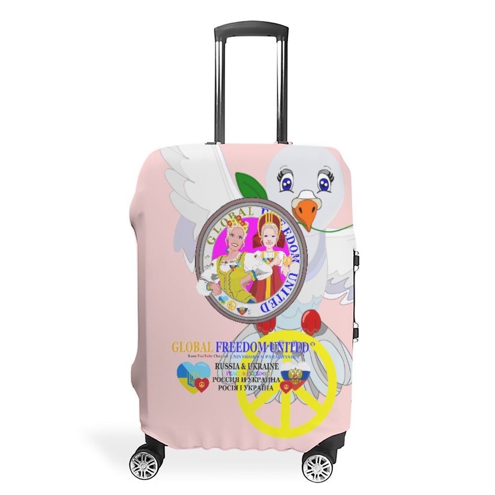 Luggage Cover Global Freedom United Women Russia & Ukraina Old Peace Pink