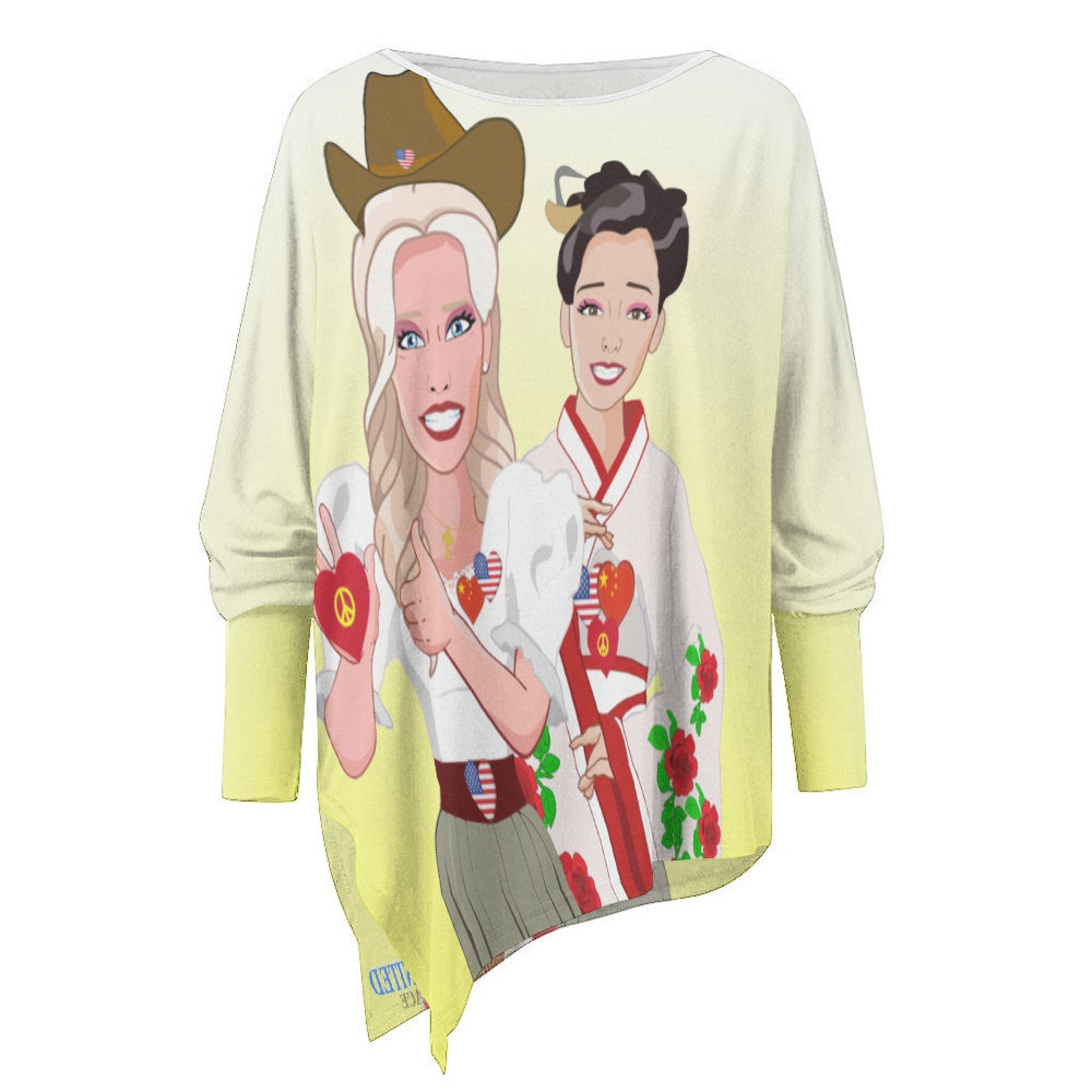 Pullover Long Sleeve T-shirt Global Freedom China & Usa Old Peace