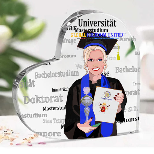 Acryl Heart Global Freedom United Student Girl Silver Place Blond Hair 3