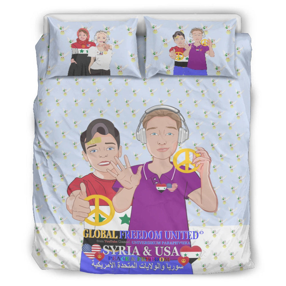 Bed Line GLOBAL FREEDOM UNITED© Men Syria & USA  Light Blue