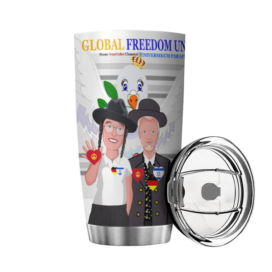 Tumbler GLOBAL FREEDOM UNITED© Men Israel & Germany Grey