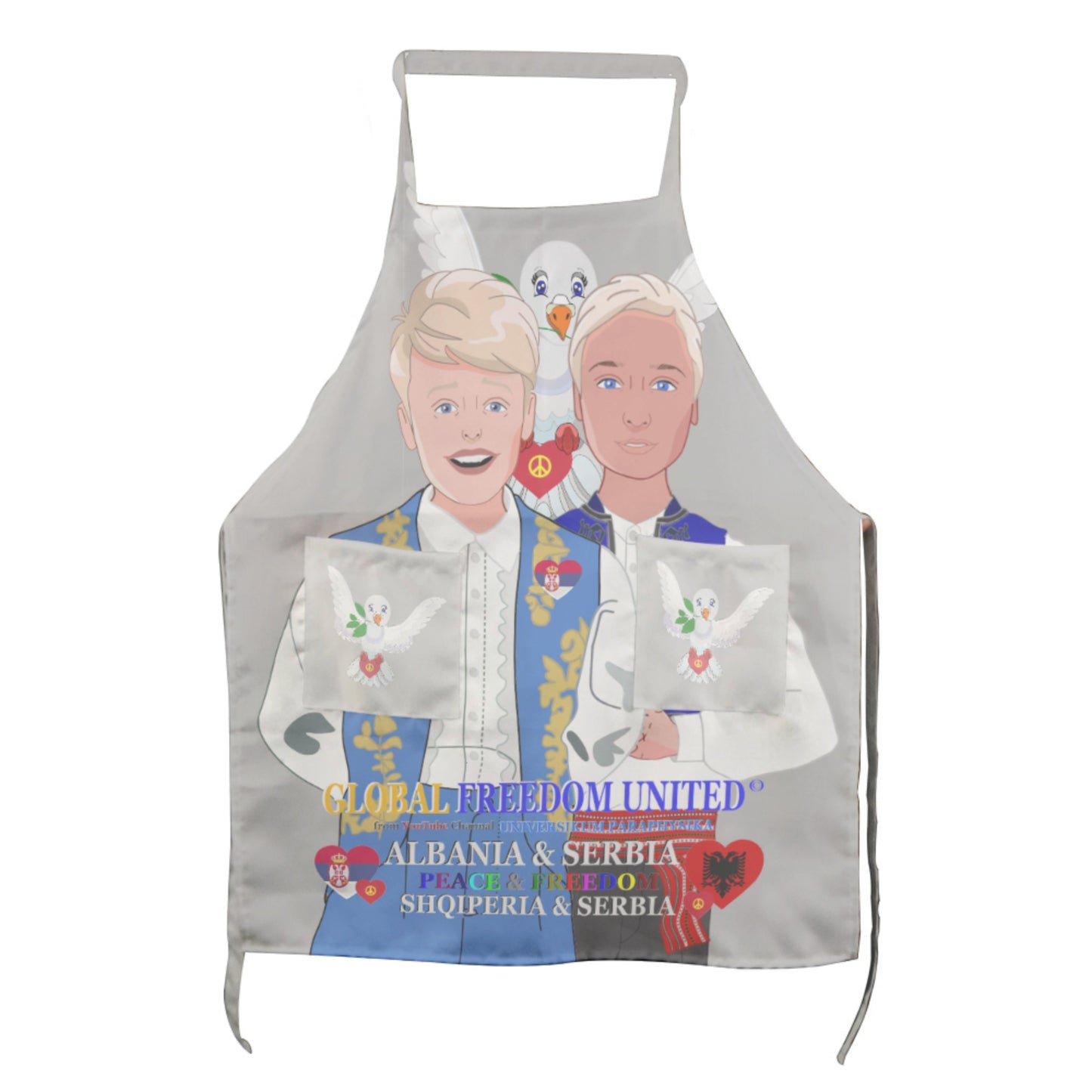 Apron GLOBAL FREEDOM UNITED© Men Albania & Serbia Grey