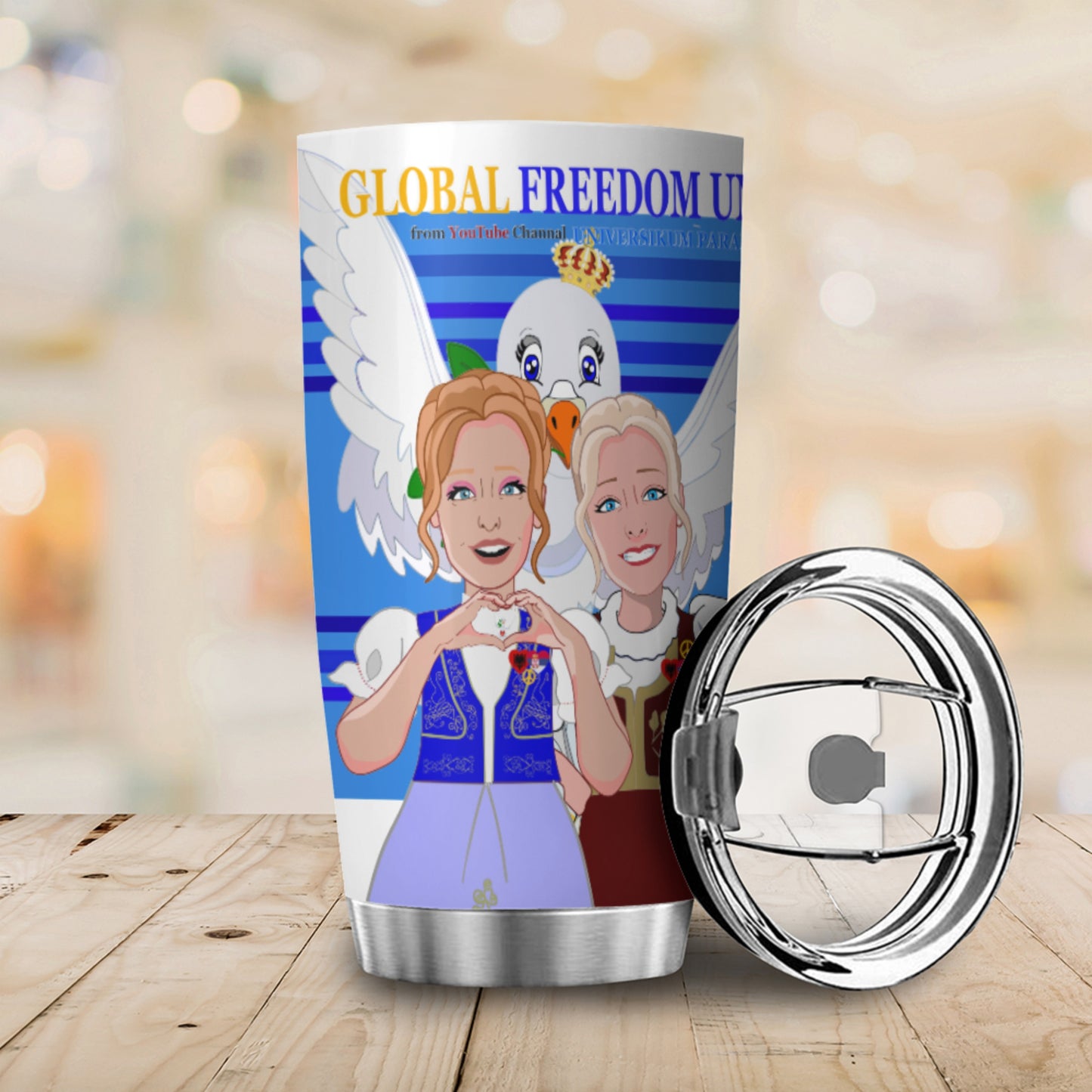 Tumbler Global Freedom United Women Albania & Serbia Old Peace Deep Blue